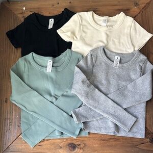 Kids Long/short Sleeve Shirts - Black, Cream, Green, Gray